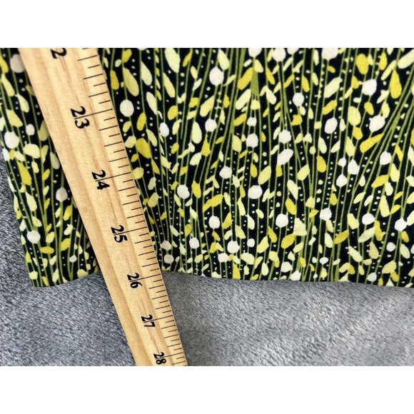 Sigrid Olsen Size 6 Yellow Green‎ Vine Floral Cotton Cropped Pants Boho Festival - Picture 7 of 10